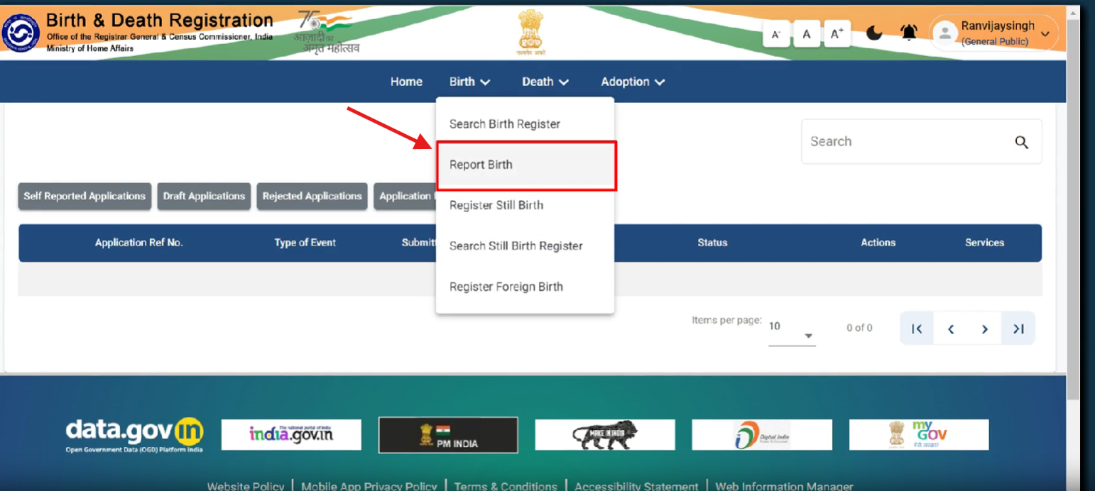Step 2- Login to the portal and fill the form
